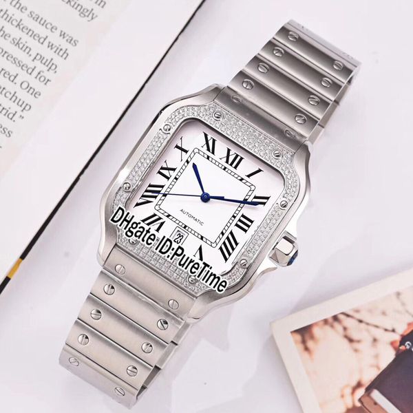 

new wjsa0010 swiss quartz mens watch watches quickswitch stainless steel rose gold diamond bezel white dial big roma mark puretime e61b2, Slivery;brown