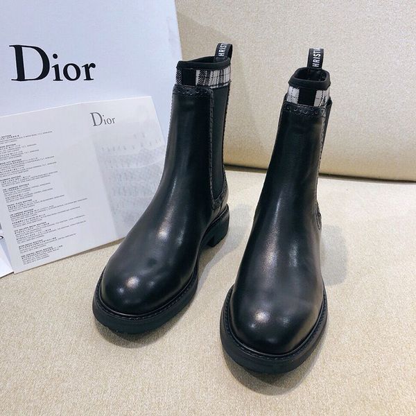 

large size women's shoes 35-40 flat personality boots autumn and winter plus velvet martin boots wild net red leather boots, Black