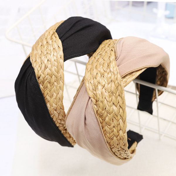 

bohemian vintage straw weaving headband hairband hair accessories