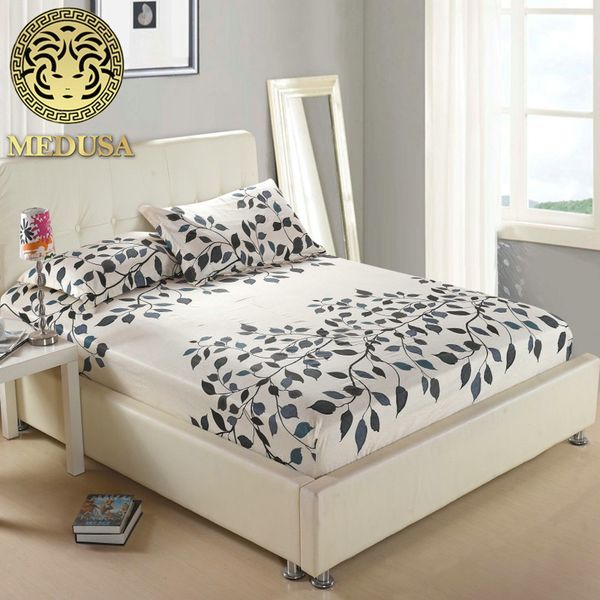 

medusa floral style fitted sheet pillow cases double full twin size 3pcs sheet set new
