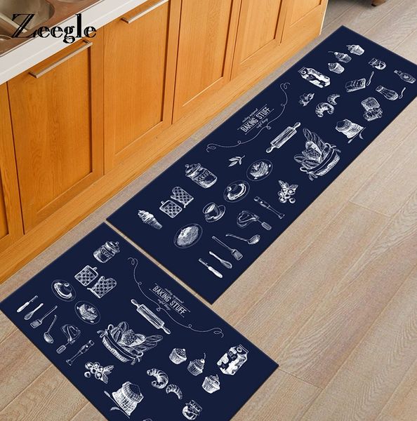 

zeegle cooking utensil printed kitchen rugs anti-slip coffee table floor mats home dinging room area rug kitchen floor mats