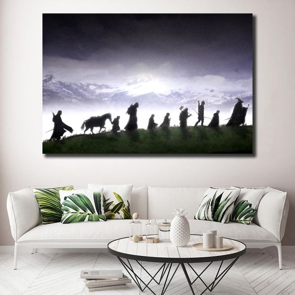 Home Decor Items Lord Of The Rings Map Movie Canvas Framed Print