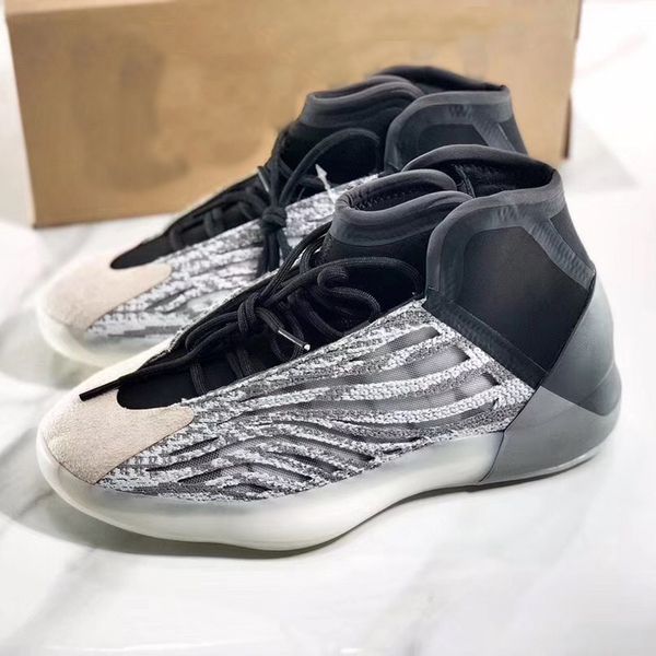 

2020 mens quantum basketball shoes eg1535 black zebra kanye west 3m sneakers sports reflective sport chaussures men trainers 36-46