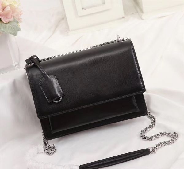 Yüksek kaliteli flep çanta lüks tasarımcı çantaları SUNSET orijinal deri kadın omuz çantaları moda orta crossbody çanta