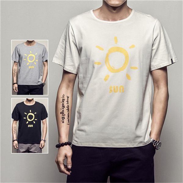 пл ѬазмеѬ мђжкие ђболки sun letter pattern вободне мђжкие поведневне ђболки, White;black