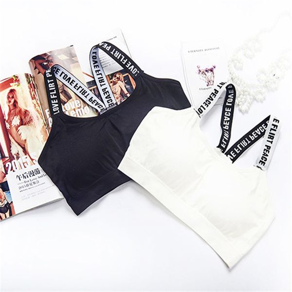 

sling breathable sports bra woman detachable sponge yoga bh soft gym brassiere fitness bras female underwear, White;black