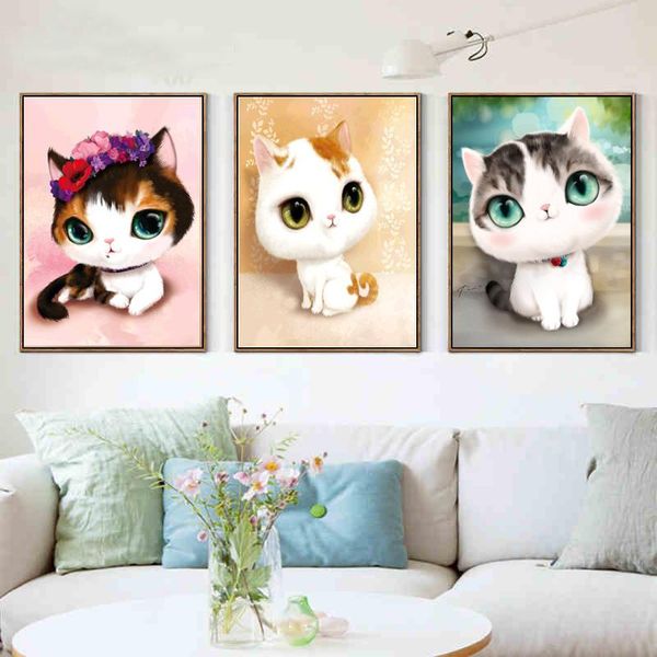 

5d diy алмазная мозаика вышивка спальня мультфильм животных милый кот точка вставить алмаз живопись вышивки крестом