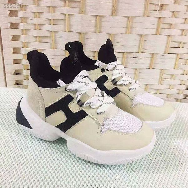 

2019 new spring increase color matching sports shoes women's thick bottom casual wild dad shoes women's factory direct sales, Black