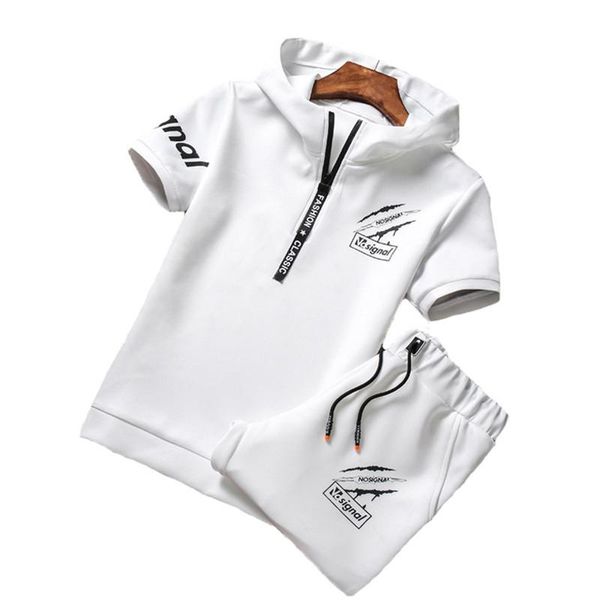 

men clothes brand tracksuit men set summer sportswear two piece sporting track suit hooded t shirt and shorts set sweatsuit trend -4xl, Gray