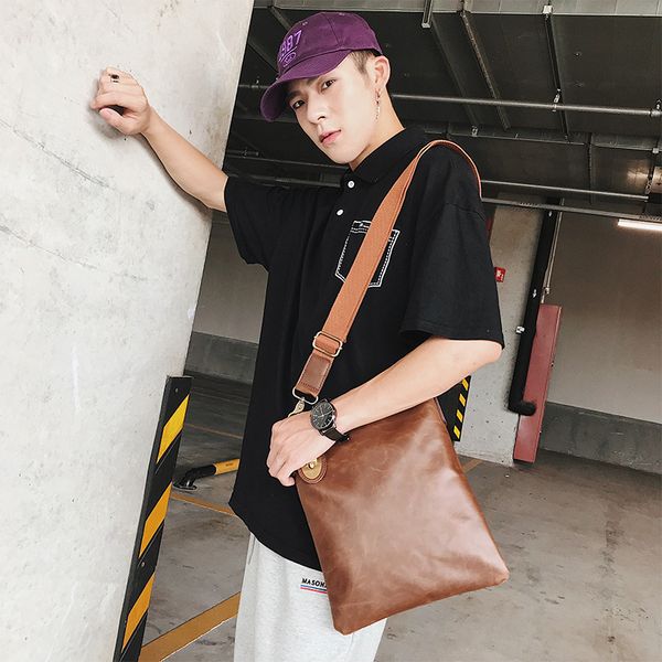 

men's diagonal bag korean retro fashion wild shoulder bag 2019 new jiulin
