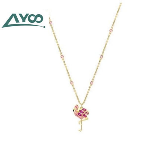 

ayoo swa flamingo silver necklace fashion women pendant tropical ladies necklace