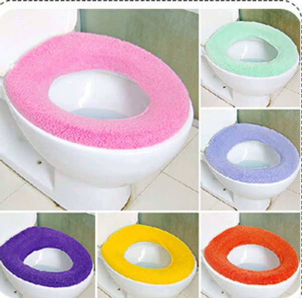 

candy color round universal cover seat o-shaped mat toilet warm pad