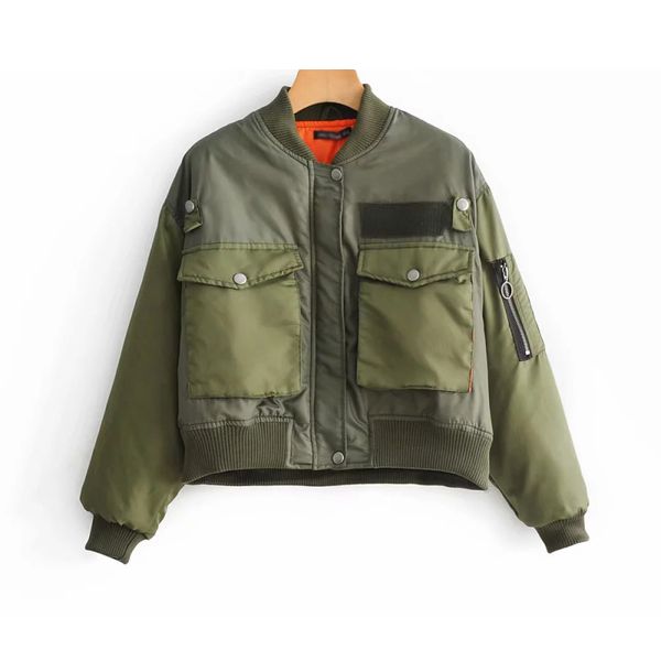 

casual women army green bomber jackets fashion ladies short coat feminine oversize girls street-wear loose outwear chic, Black;brown