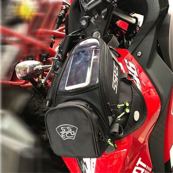 

sspec motorcycle tank bag oil fuel bag magnet waterproof gps touring saddlebags handbag shoulder bags moto luggage big view area