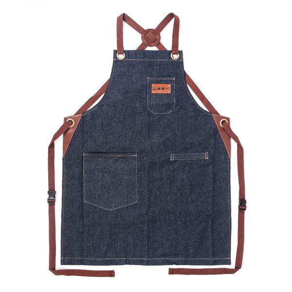 

weeyi fashion denim mens kitchen aprons chef work apron for cooking blue man women apron kitchen barista barber delantal cocina
