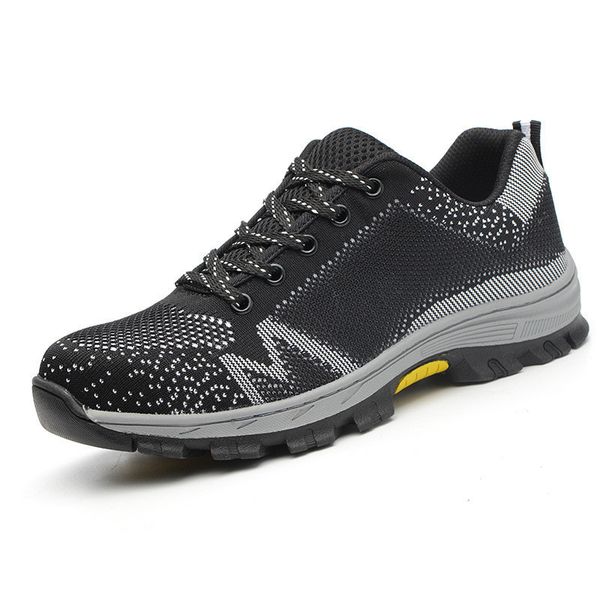 

steel toe shoes breathable safety shoes mens lightweight anti-smashing piercing work boots mesh sneakers protective shoes, Black;brown