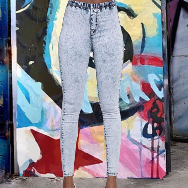 

2020 новый эластичный пояс эластичный тощий высокой талии джинсы женщина джинсовые брюки брюки для женщин tight повседневные карманы джинсы, Blue