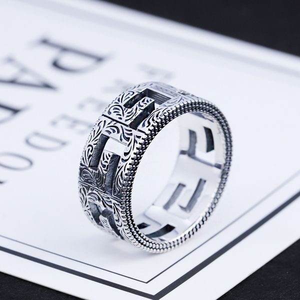 

top luxury design ring thai silver personality ring simple trend ring хип-хоп стиль моды ювелирных изделий поставка