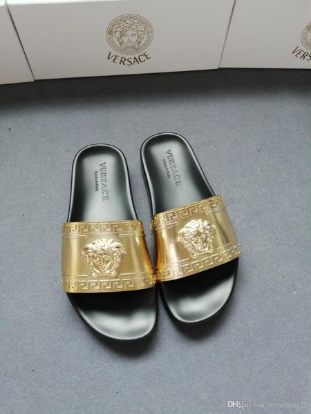 

2020 new style men and women fashion, casual designer sandals, pearl effect, golden designer effect, Black