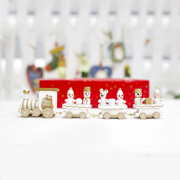 

4 knots christmas train painted wooden christmas decoration for home with santa kids toys ornament navidad 2019 new year gift 11