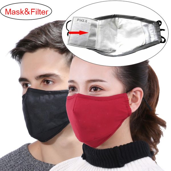 

anti pollution pm2.5 washable reusable muffle face mouth mask flu dust exhaust filter respirator masks