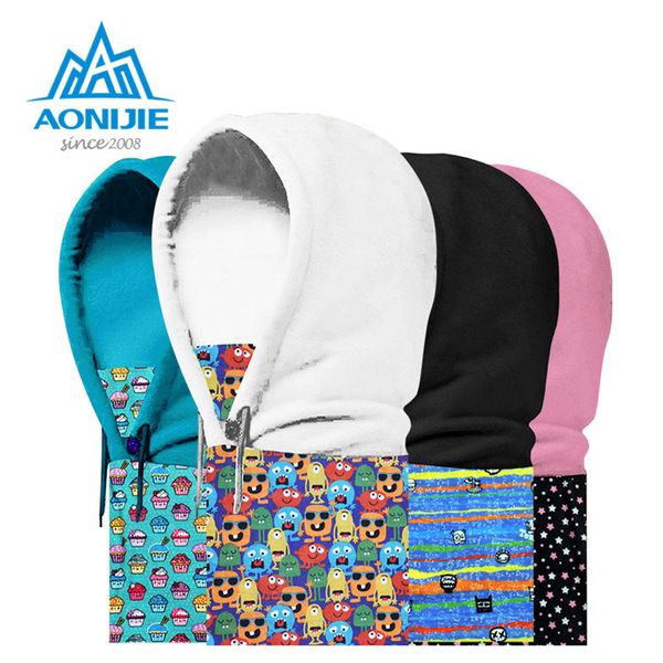 

aonijie children kids winter camping hiking scarves ourdoor windproof ski hat warm soft fleece cap ski mask, Black