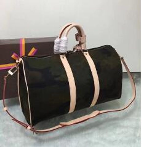 

2018 новая мода мужчины и женщины дорожная сумка вещевой мешок бренд дизайнер багажа большой емкости спортивная сумка серебро молния 55 см