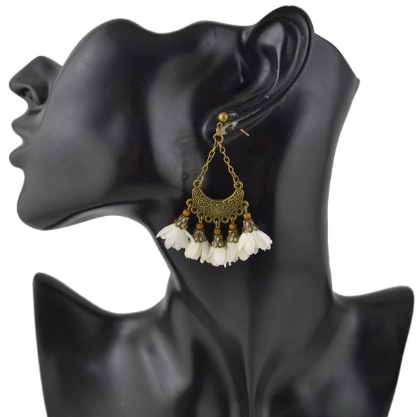 

5 colors fahsion alloy cloth material flower earrings trendy jewelry fashion jewelry, Silver