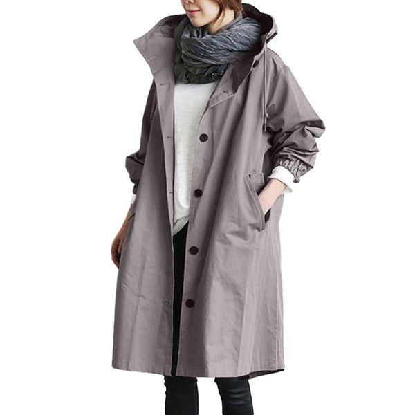 

womens windbreaker comfortable coat outwear winter loose hooded wild elegant roupas femininas tumblr #l4, Black
