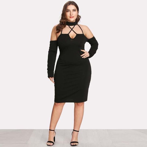 

whzhm black plus size dress skinny women vestido dress party jurk high waist autumn vadim full sleeve off shoulder dress, Black;pink