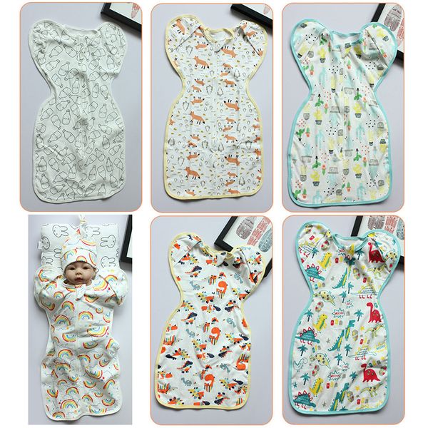 

11styles ins swaddle open sleeve sleeping bags bedding wrap newborn baby soft cotton sleep sack infant swaddling blankets without hat m1098