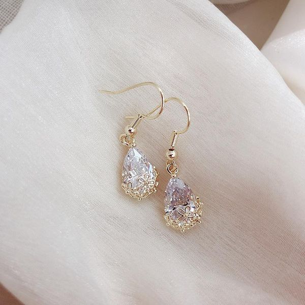 

french romantic female drop earrings crystal earrings simple and temperament 2020 new wave of female wild earrings korea