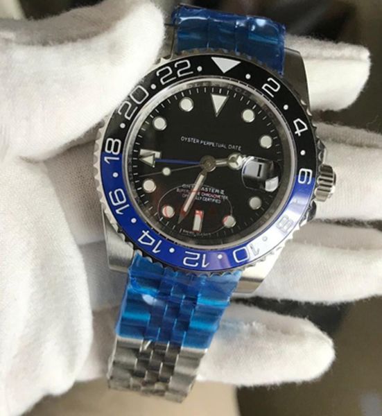 

горячие продажи 2813 автоматический механический механизм 116710 gmt черный керамический сапфировый циферблат master 2 jubilee браслет часы, Slivery;brown