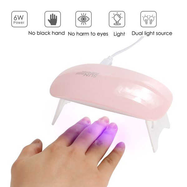

sunmini 6w dryer for nails led uv lamp for gel varnish usb cable polishing lamps drying machine manicure dryers nail art tool