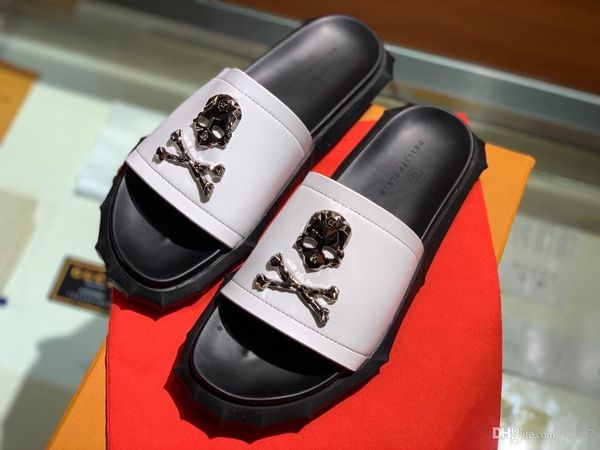 

brand men slippers men slides fashion summer casual beach flip flops shoes non-slip indoor house home slippers, Black