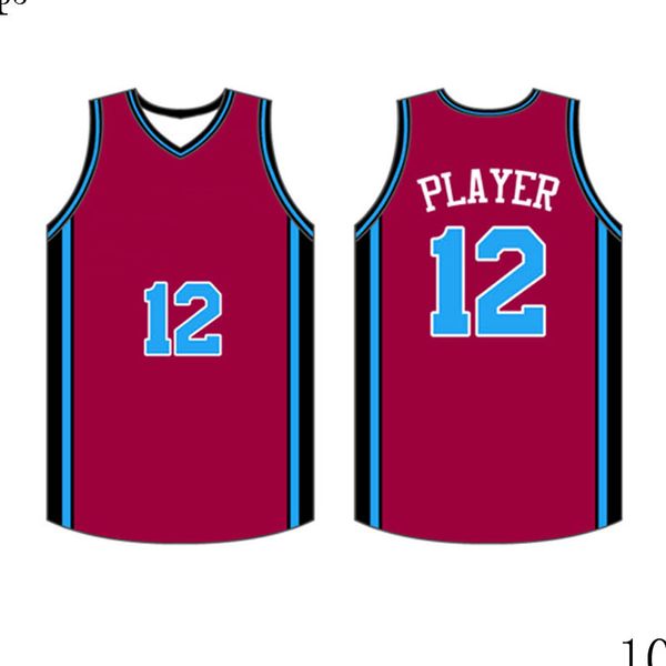 

men's embroidery logos 100% stitched high-quality jerseys 42, Black;red