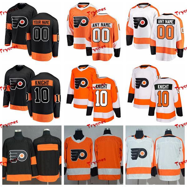 

2019 corban knight philadelphia flyers stitched jerseys customize home new alternate black shirts #10 corban knight hockey jerseys s-xxxl, Black;red