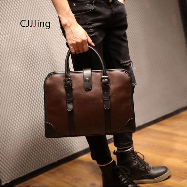 

men's briefcase handbag shoulder bag men office business handbags messenger bags british style crossbody bag cjjjing