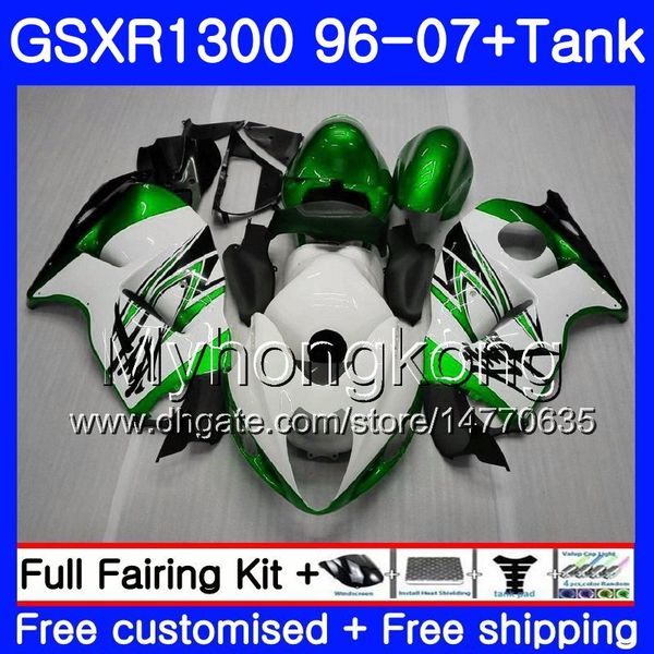 + depósito para Suzuki GSXR1300 GSXR1300 96 97 98 99 00 01 Green White 333HM.99 Hayabusa GSXR 1300 1996 1997 1998 1999 2000 2001 2007 carenagens