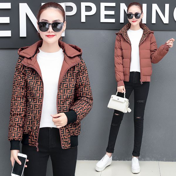 

designer women's jacket new cotton coat women's short cotton coat fashion bread coat double-sided wear warm cotton jacket women si, Black;brown