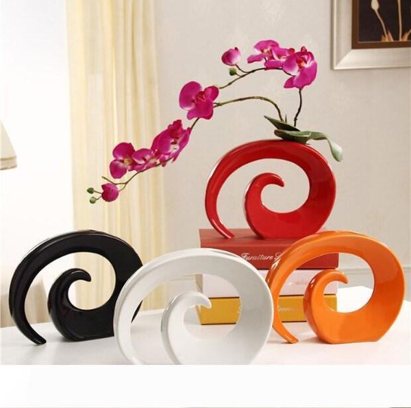 

fashion vases modern ceramic vase for home decor tablevase white red black orange color choice