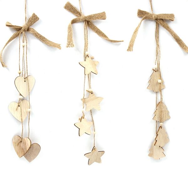 

dozzlor 1pc creative christmas wooden pendants diy crafts lovely wooden carving christmas pendant decorations for home
