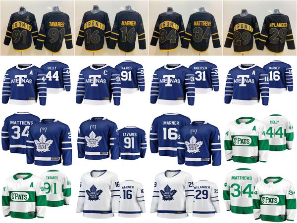 

toronto maple leafs jerseys stitched 16 mitchell marner jersey 91 john tavares 34 auston matthews ice hockey jerseys, Black;red