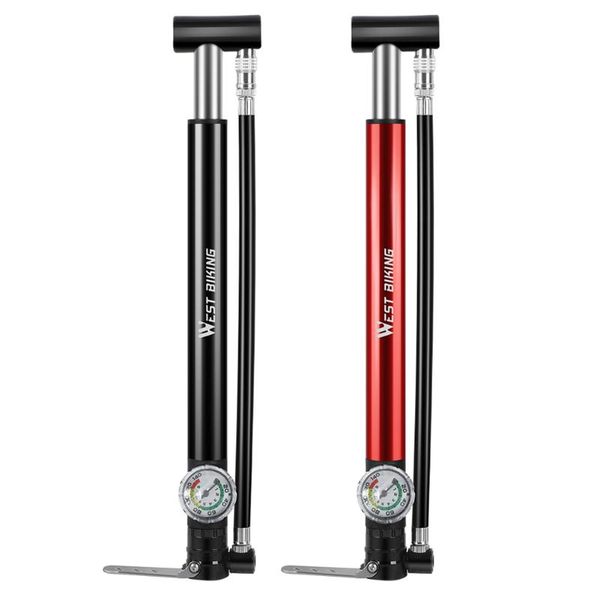

west biking bicycle wheel tyre pump 130psi schrader presta mtb road bike tire inflator with pressure gauge