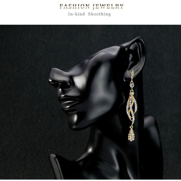 

2020 new generous simple elegant noble exquisite rhinestone water drop drop earrings for women girl fashion jewelry accessories, Silver