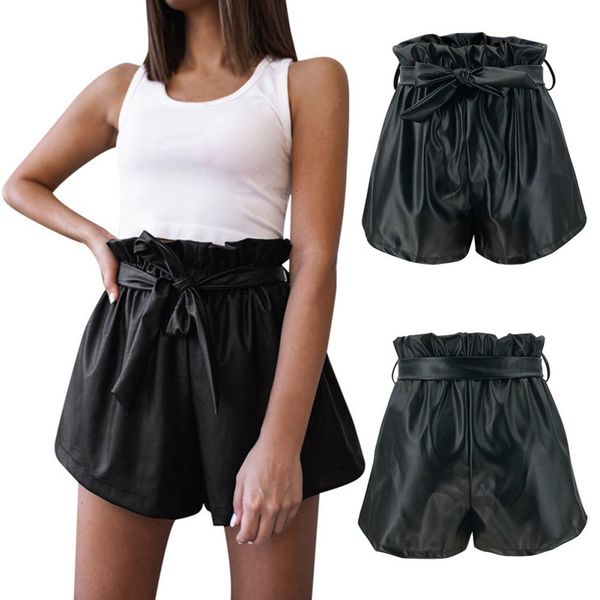 

black women summer casual strap a-line short loose wide leg high waist ladies shorts with pockets, White;black