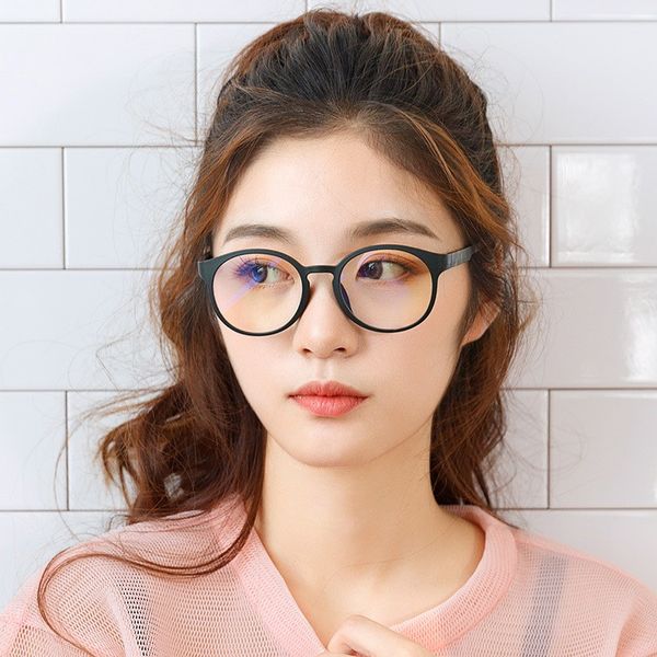 

прозрачные линзы очки кадров прозрачные линзы солнцезащитные очки колледж стиль унисекс женщины круглый plain blue light blocking очки, White;black