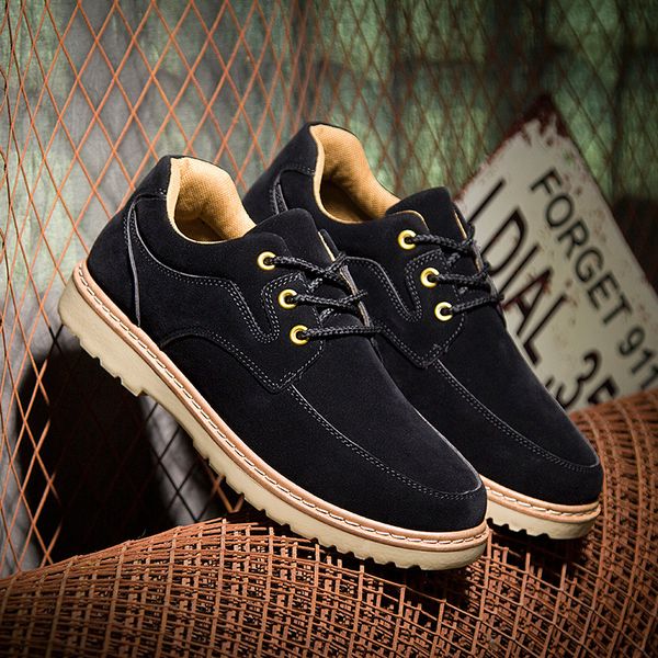 

mens shoes genuine leather new autumn and winter fashion tooling retro england single casual wear shoes zapatos de hombre, Black