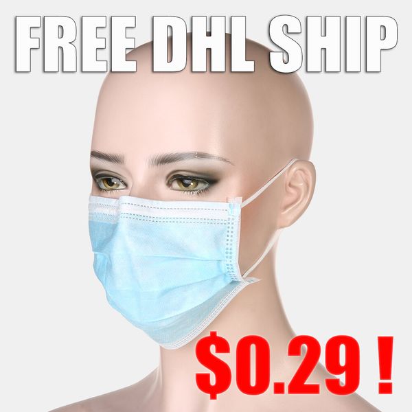 

in stock] mask face mask dhl ship disposable face masks 3 layers filter designer masks respirator dustproof outdoor provention