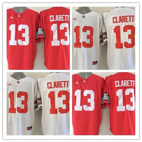 

factory outlet mens #13 maurice clarett ohio state buckeyes red white stitched ncaa limited football jersey,embroidery logo,size s--3xl, Black;red
